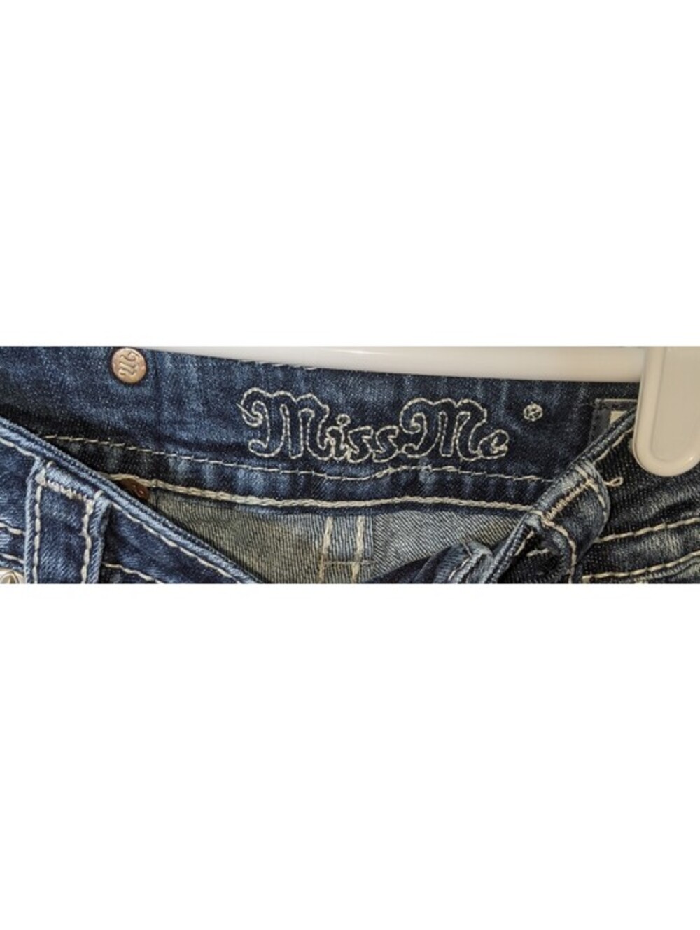 Miss Me Jeans Womens 26 Signature Boot Embellished Low Rise Studded Denim Blue - Picture 7 of 10